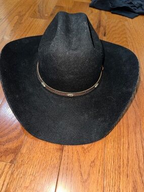 Black Wool Blend cowboy Hat Rockin Leather